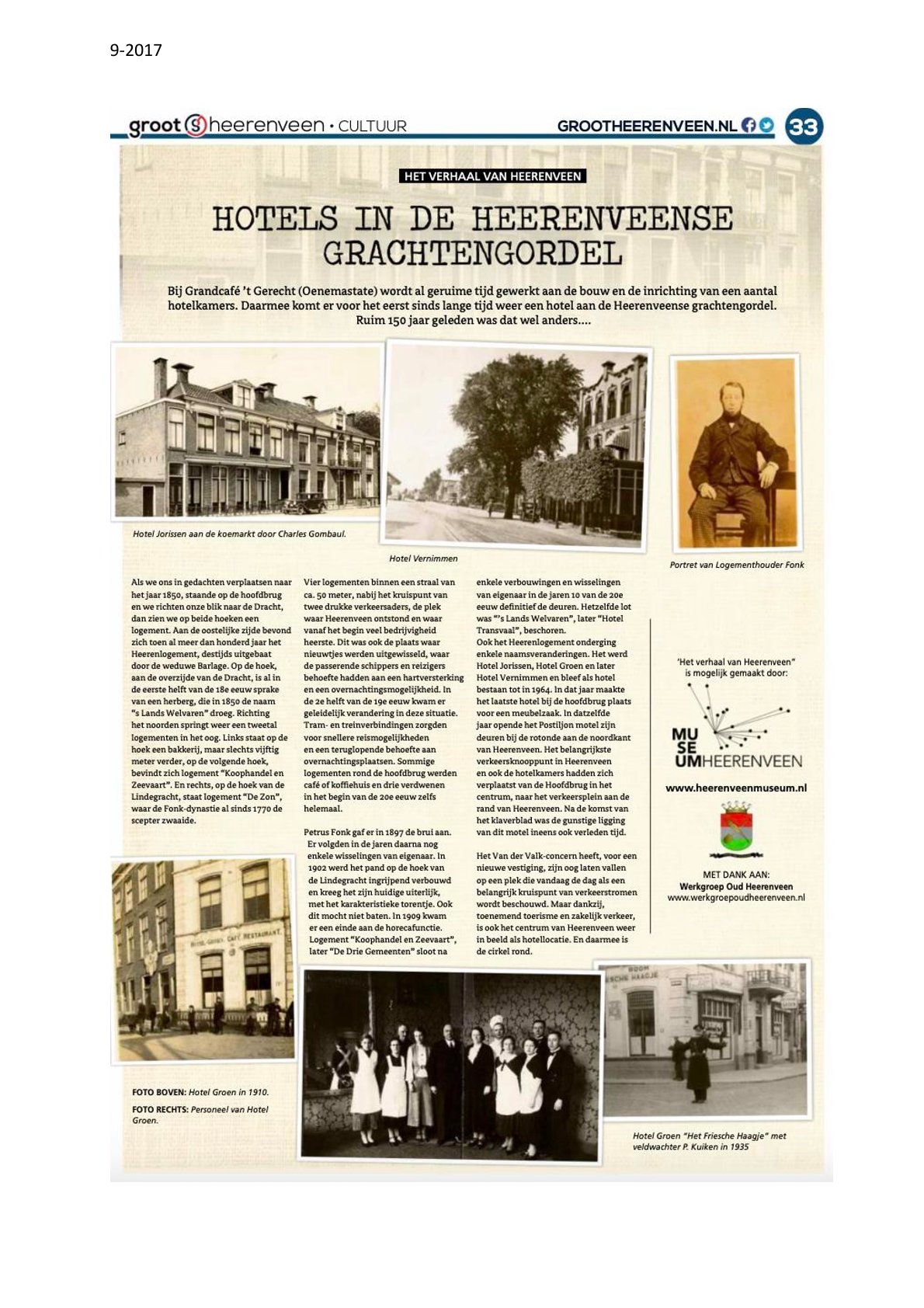 Hotels in de Heerenveense grachtengordel