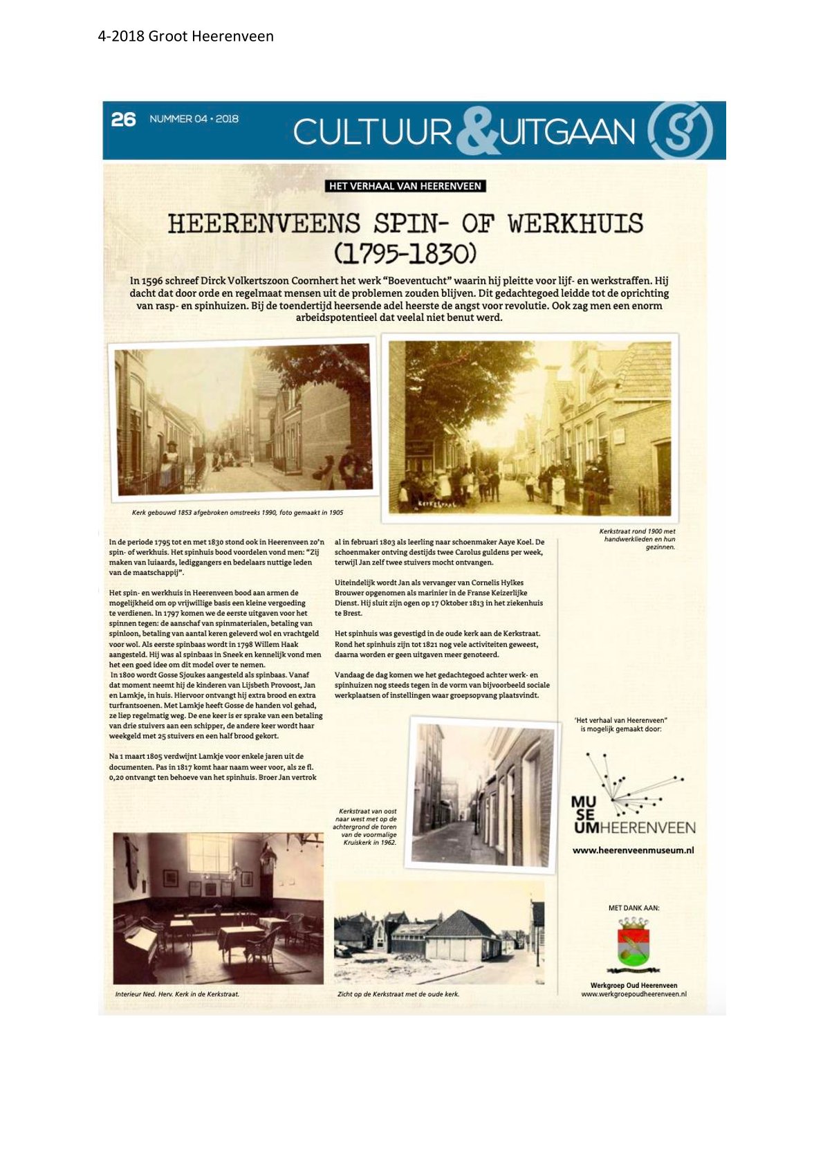 Heerenveens spin of werkhuis 1795 1830