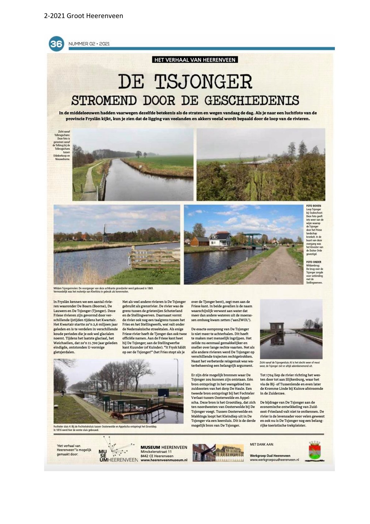 De Tsjonger stromend door de geschiedenis