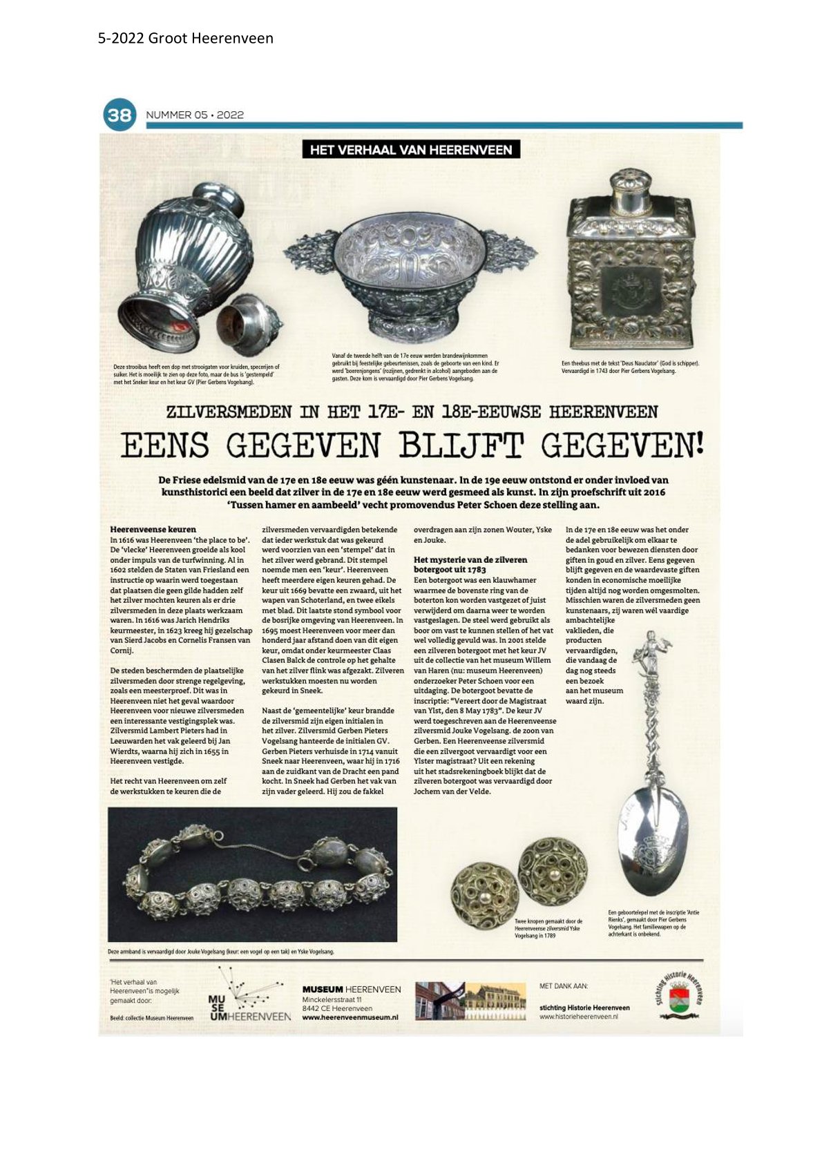 Eens gegeven bljft gegeven