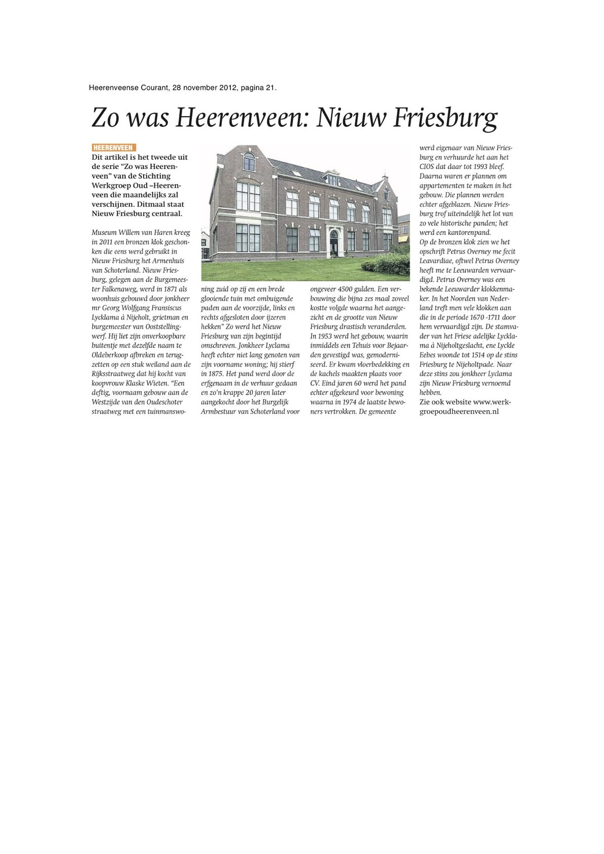 Zo was Heerenveen Nieuw Friesburg