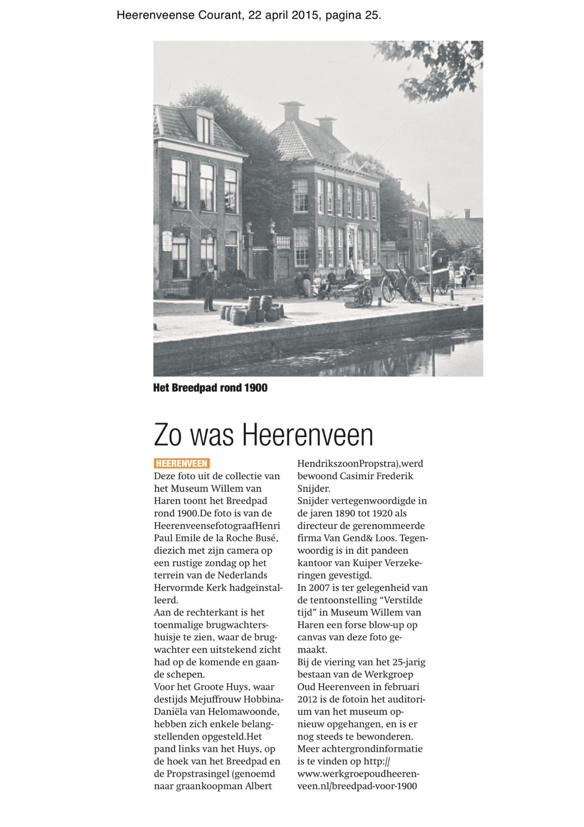 Zo was Heerenveen Breedpad ca 1900