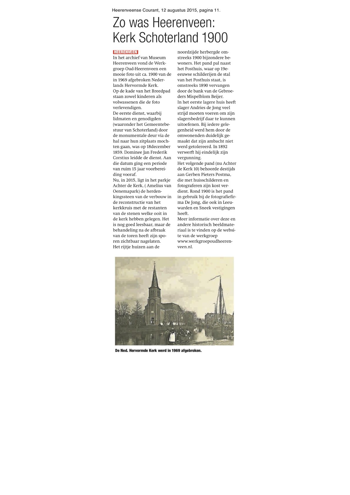 Zo was Heerenveen Kerk Schoterland 1900