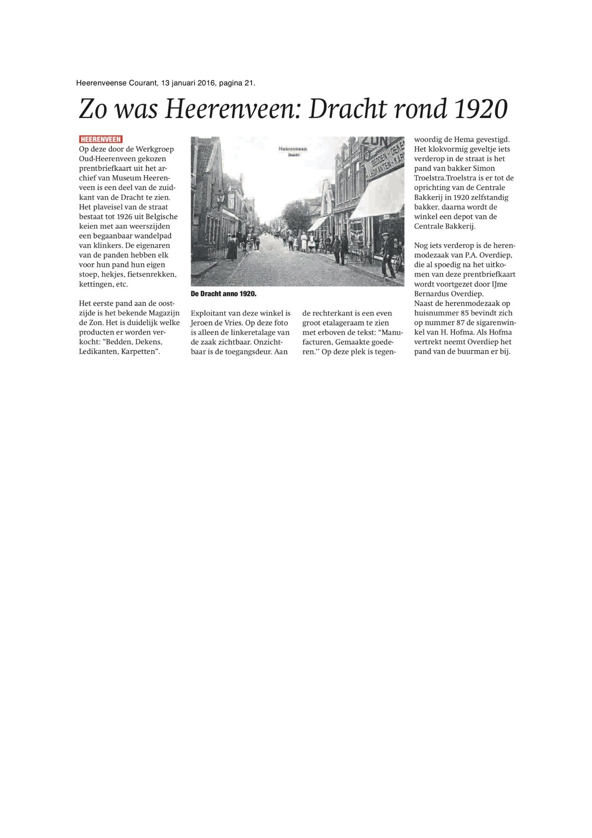 Zo was Heerenveen Dracht ca 1920