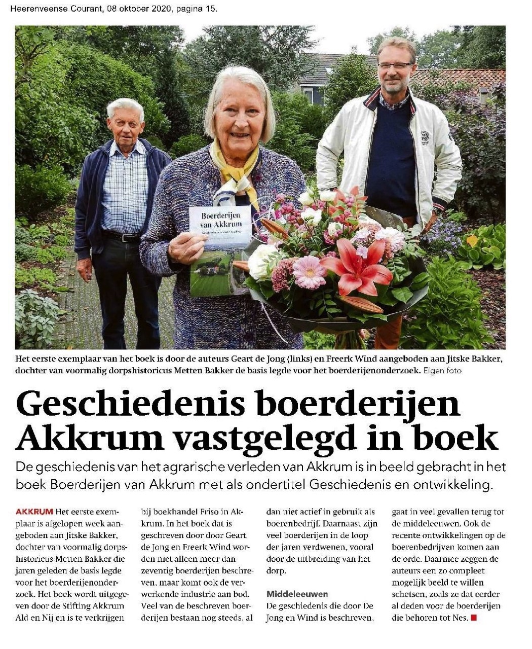 9968 2020 10 08 Geschiedenis boerderijen Akkrum vastgelegd in boek