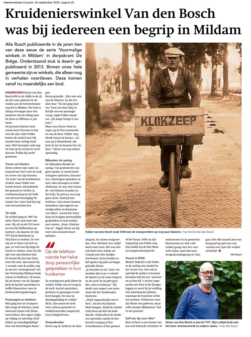 9970 2020 09 24 Kruidenierswinkel van den Bosch was bij iedereen een begrip in Mildam