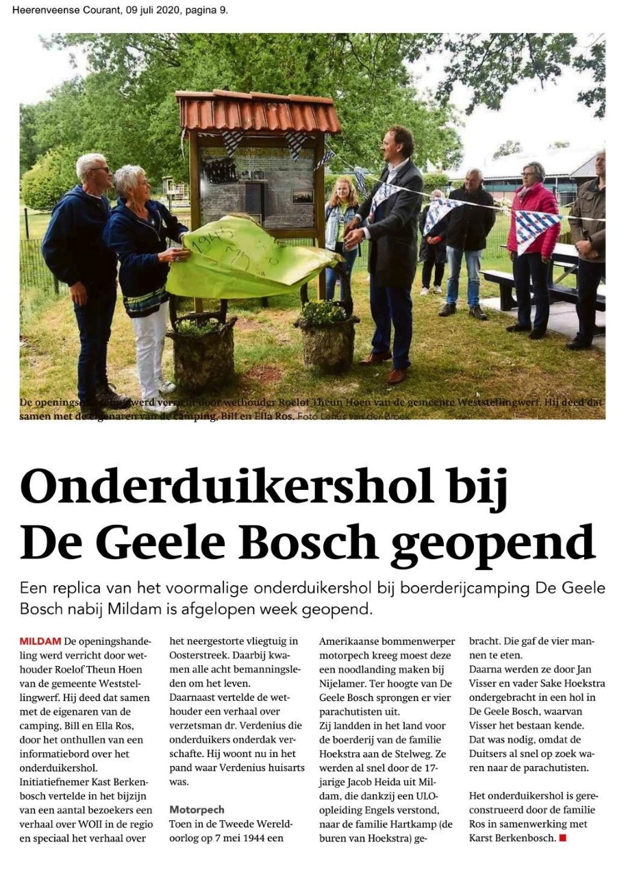 9984 2020 07 09 Onderduikershol bij De Geele Bosch geopend