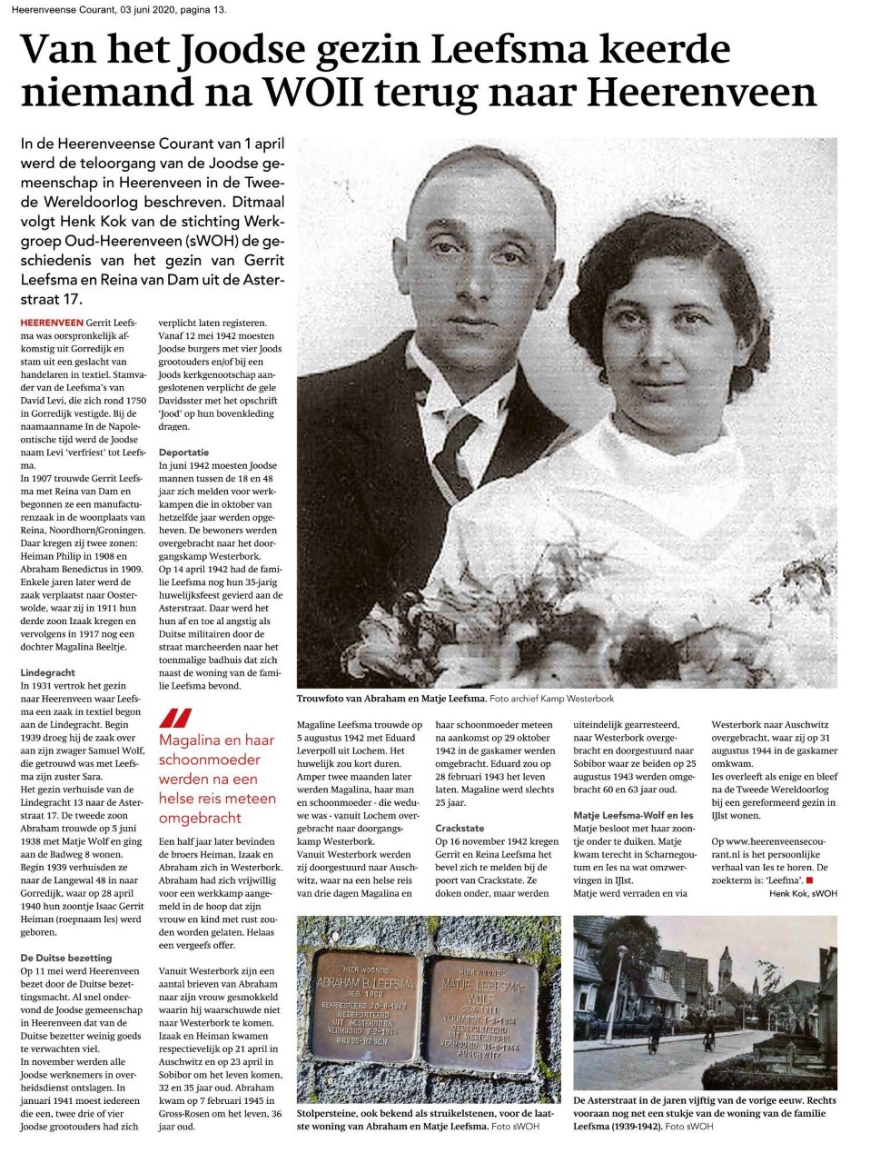 9987 2020 06 03 Van het Joodse gezin Leefsma keerde niemand terug na WOII