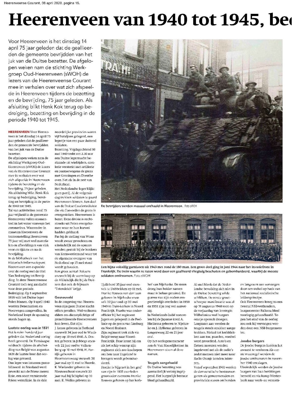 9993 2020 04 08 Heerenveen van 1940 tot 1945