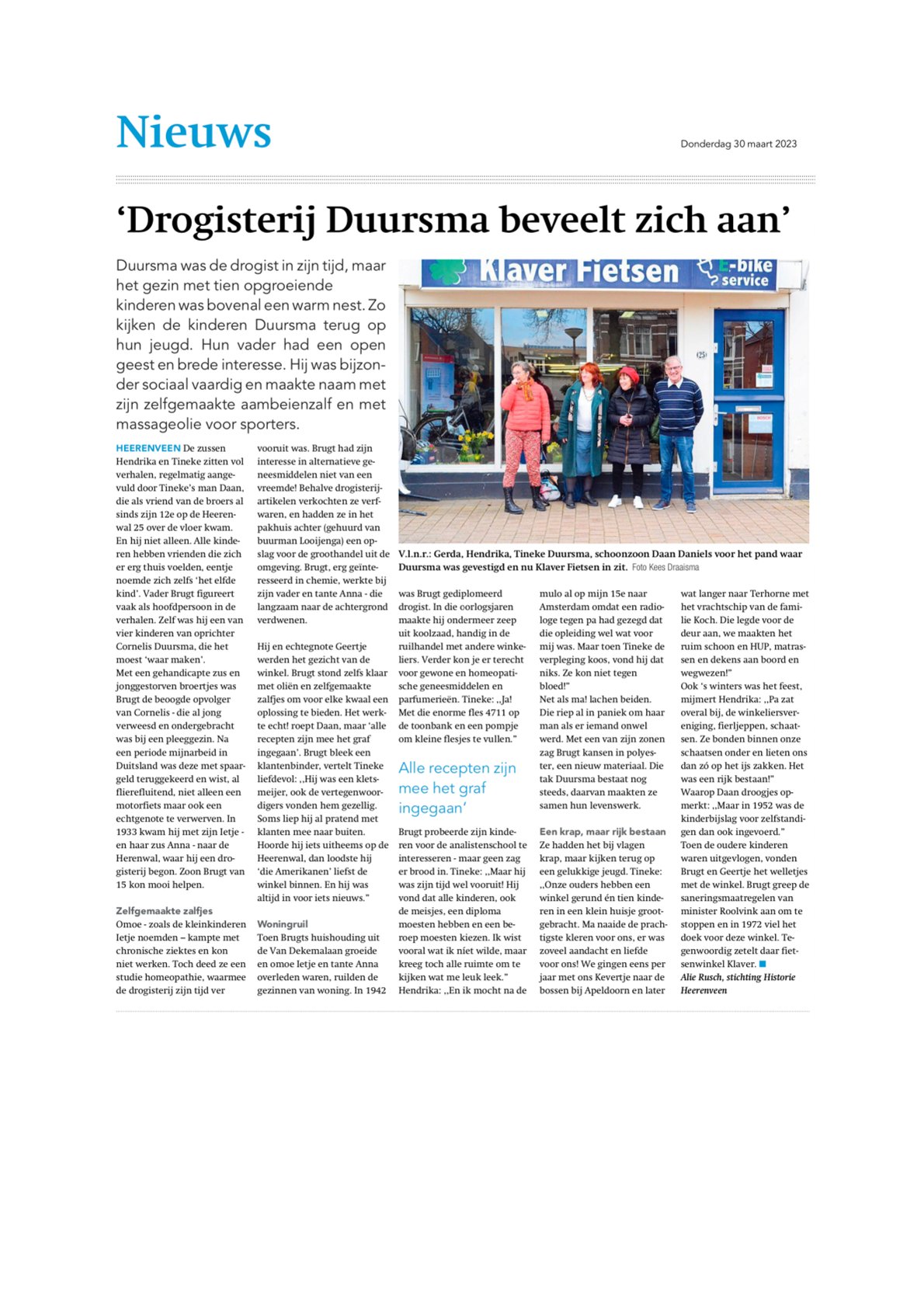 Drogisterij Duursma beveelt zich aan