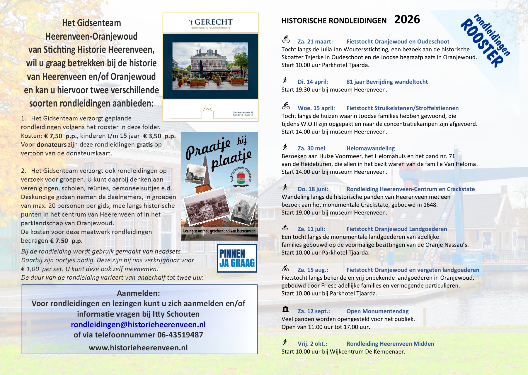 Alle rondleidingen voor 2026 zijn bekend!